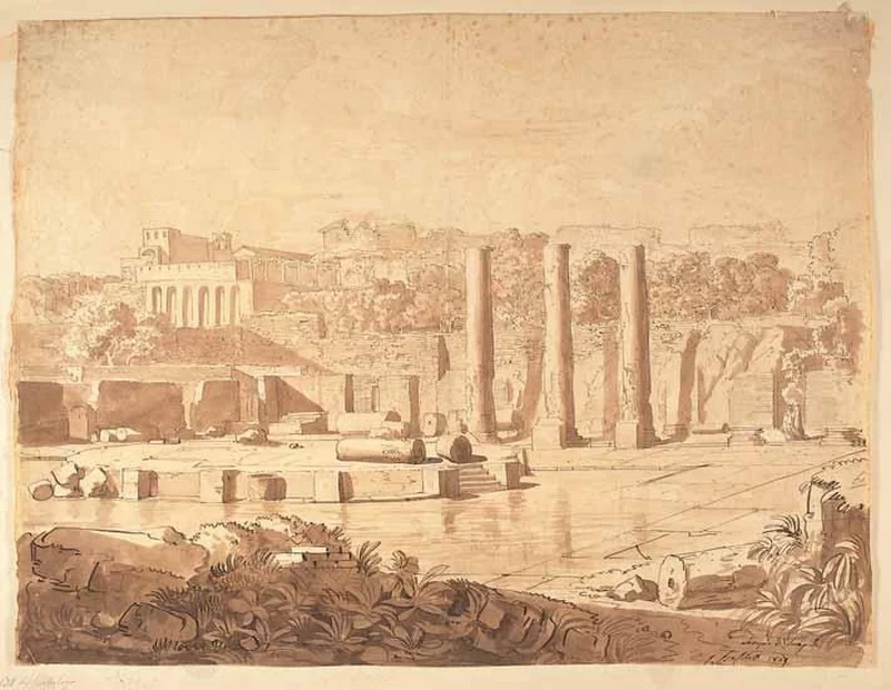 Luigi Basiletti-64-Veduta del tempio di Serapide a Pozzuoli